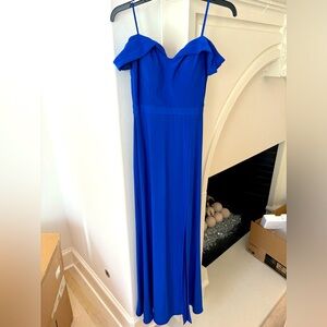 Royal Blue Off the Shoulder Prom Dress